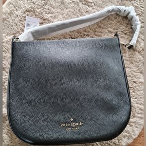 Kate Spade Lexy Large Hobo Tote Shoulder Bag Black Pebbled Leather